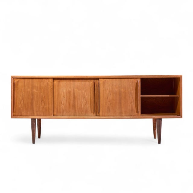 Brown Svend Madsen Mid 20th Century Danish Teak Curved Front Credenza For Sale - Image 8 of 11