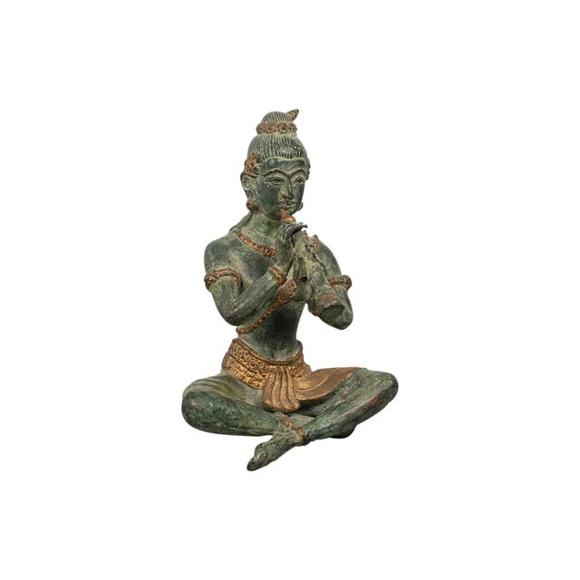 C. 1900 Bronze Oriental Antique Bronze Decorative Musician Figure For Sale - Image 13 of 13