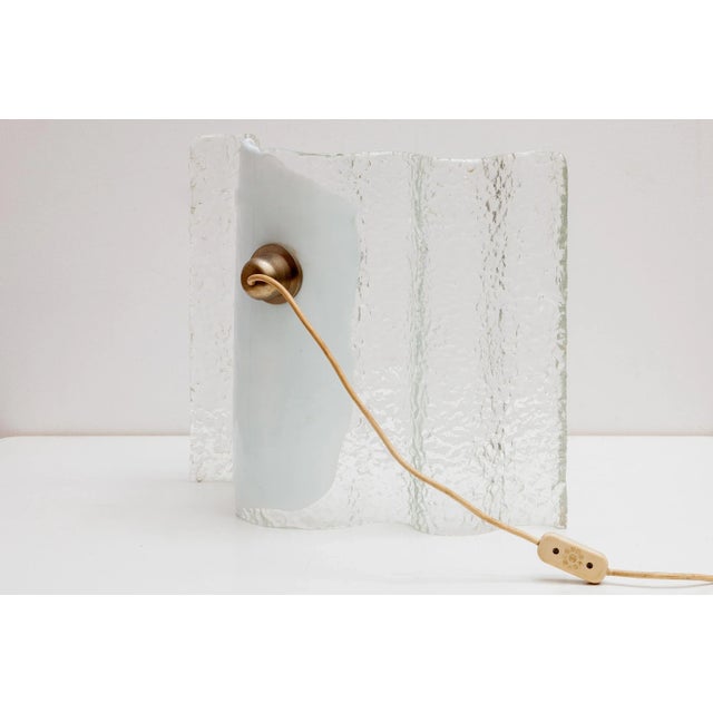 Wave Ice Glass Table Lamp from Kalmar, 1970s For Sale - Image 6 of 11