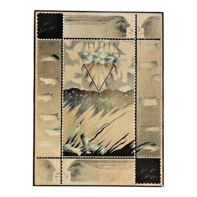 Very Large Late 20th Century American Indian Original Textile Piece by Artist Dana Boussard Shaw For Sale