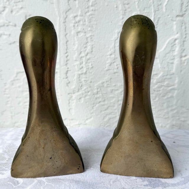 Mid 20th Century Vintage Mid Century Brass Duck Bookends - A Pair For Sale - Image 5 of 6