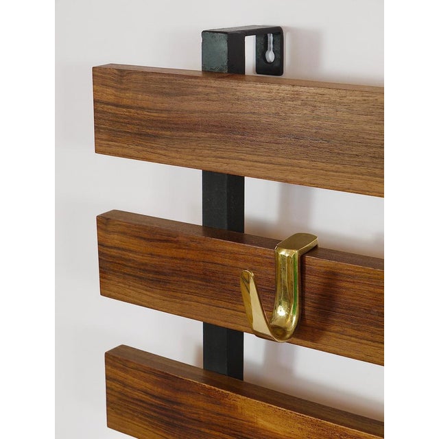 Vintage Wall Coat Rack in Walnut by Carl Aubock, 1950s For Sale - Image 10 of 13