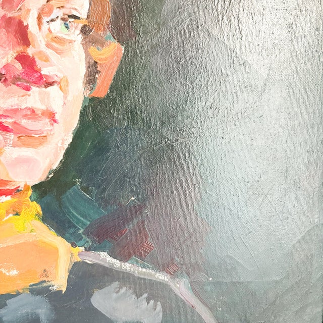 Photorealism 1960's Woman Portrait Oil Painting For Sale - Image 3 of 11
