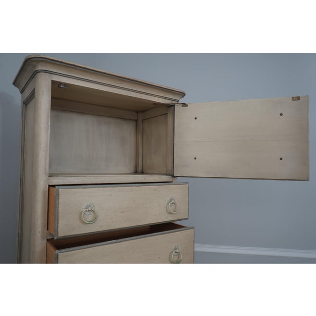 White Baker Paint Decorated 4 Drawer Tall Chest For Sale - Image 8 of 18