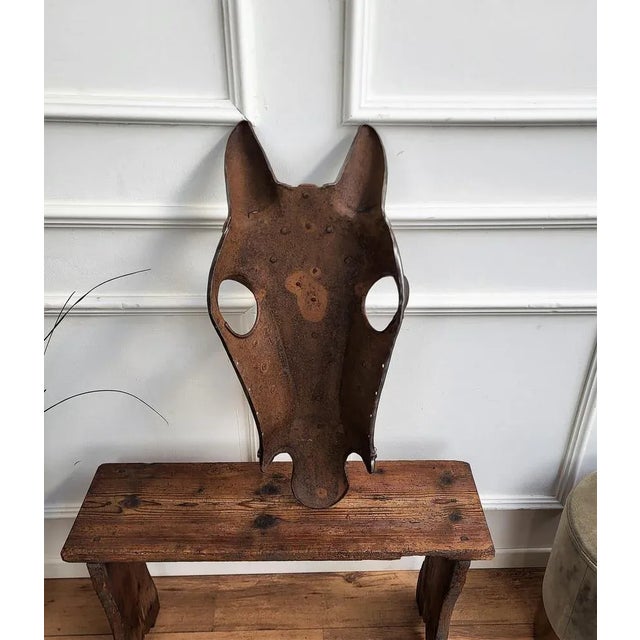 Metal 18th Century Italian Wrought Iron Horse Armor Mask For Sale - Image 7 of 9