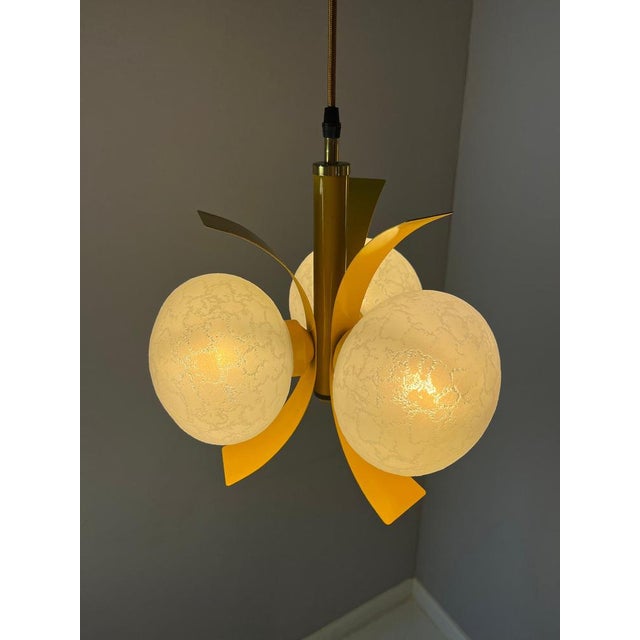 Yellow and White Pendant Lamp by Richard Essig For Sale - Image 3 of 11