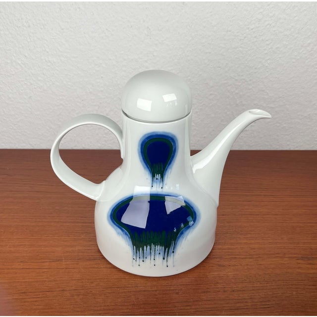 Vintage German Blue and White Ceramic Tea or Coffee Pot Model 677/3 from Fürstenberg, 1970s For Sale - Image 9 of 18
