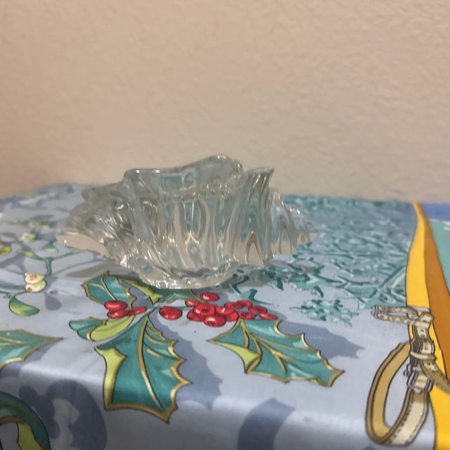 Vintage Walther Glas Style Clear Crystal Shell Votive Candle Holder For Sale In Minneapolis - Image 6 of 7
