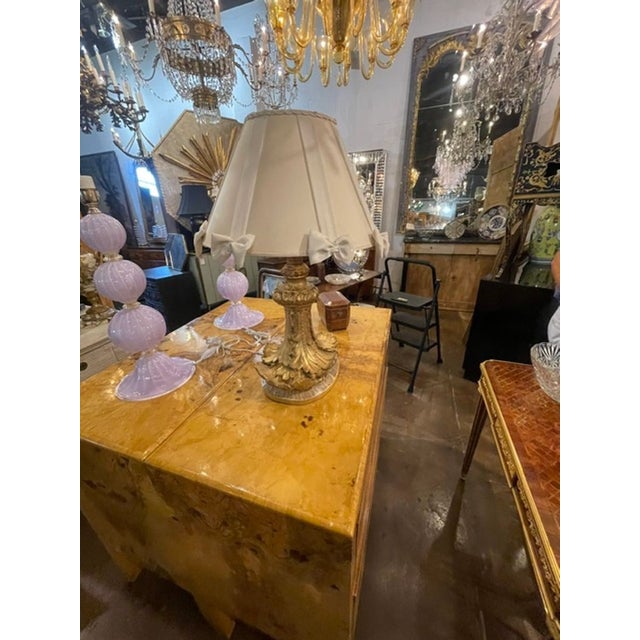 Gold 19th Century Italian Giltwood Element as Lamp For Sale - Image 8 of 8