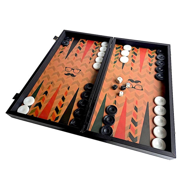 Hipster Backgammon Set by Manopoulos, 36 Pieces For Sale In Miami - Image 6 of 17