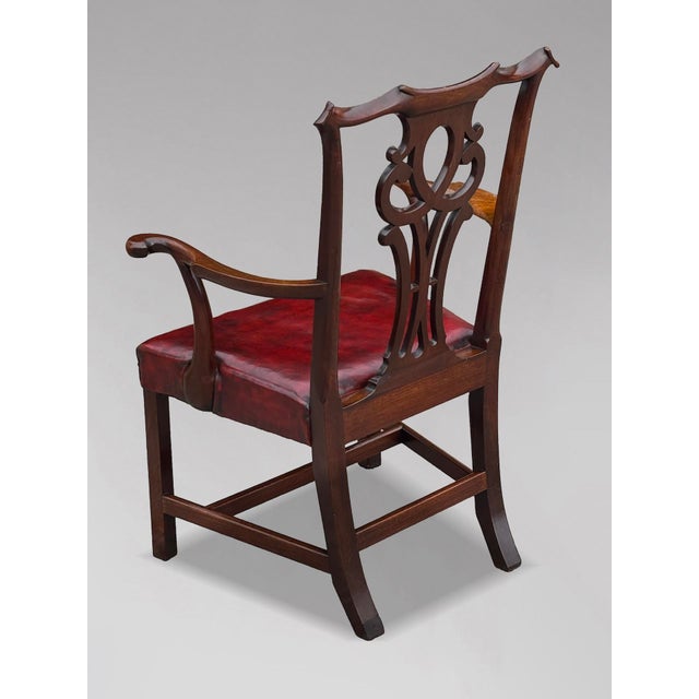 Antique George III Mahogany Chippendale Armchair, 1780 For Sale - Image 3 of 10