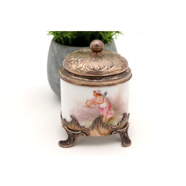 Porcelain Pot with Lid and Knob For Sale - Image 3 of 6