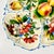 1960s 1960s Vintage Majolica Italian Nove Rose Boho Chic Oval Divided Serving Platter With Trompe L’Oeil Peaches Handle For Sale - Image 5 of 14