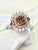 Gia Certified Radiant Cut Fancy Dark Brown Pink Diamond and Diamond Halo Ring Size 6.5 For Sale In Miami - Image 6 of 9