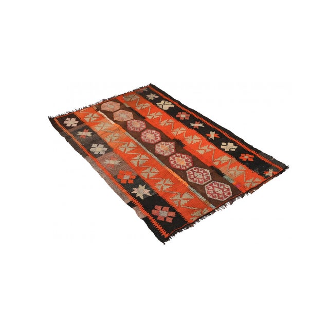 Vintage handwoven wool kilim rug from Kars region of Turkey. Approximatelly 50-60 years old. In very good condition. Rare...