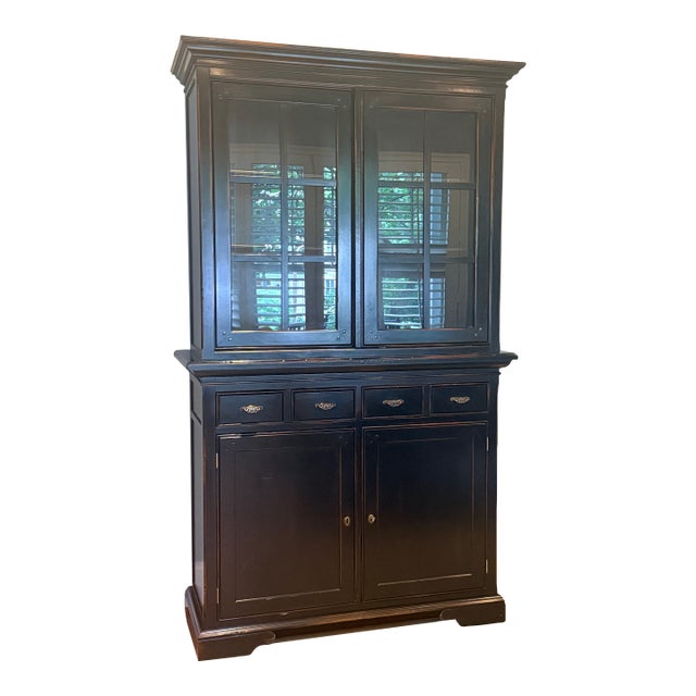 English Two Piece China Cabinet For Sale