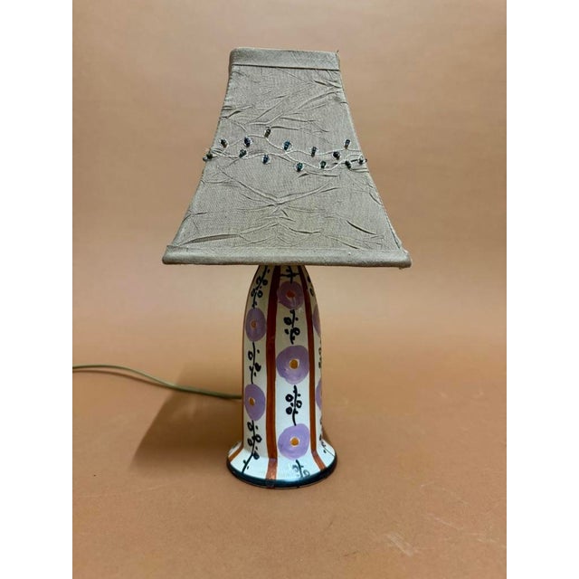 Mid-Century Modern Art Deco Ceramic Table Lamp, France, 1930 For Sale - Image 3 of 11