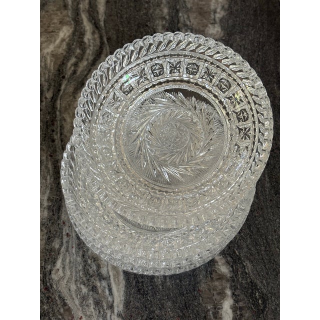 Vintage Midcentury Cut Glass Bowls, Set of Four For Sale - Image 9 of 9