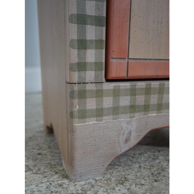 Country Style Hand Painted 2 Door Cupboard Cabinet For Sale In Philadelphia - Image 6 of 12