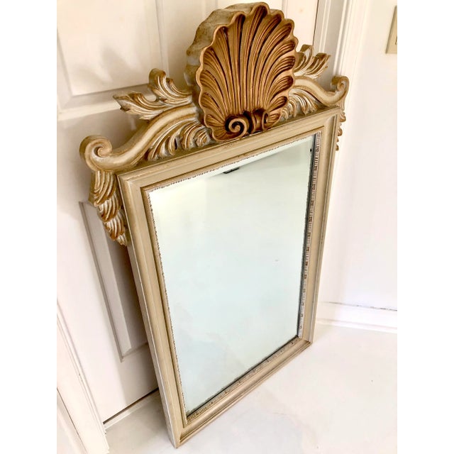 Vintage Hollywood Regency Shell Motif Wall Mirror For Sale - Image 4 of 12