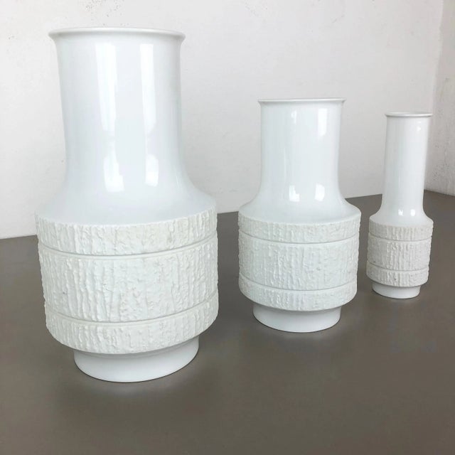 Mid-Century Modern Vintage Porcelain Vases by Richard Scharrer for Thomas, Set of 3 For Sale - Image 3 of 14