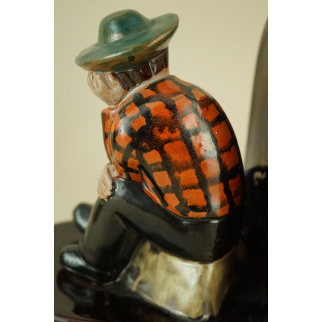 Art Deco Sculptural Ceramic Bookends from Liezen, Austria, 1930s, Set of 2 For Sale - Image 11 of 18