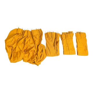 Vintage MCM Marigold Pleated Curtain Panels - 4 Panels For Sale