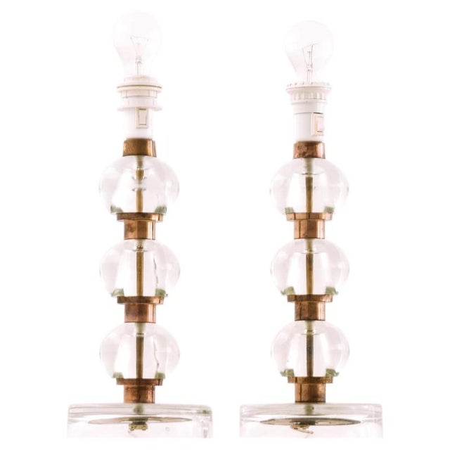 Table Lamps in Brass and Glass from Nybro Armaturfabrik, 1960s, Set of 2 For Sale - Image 9 of 9