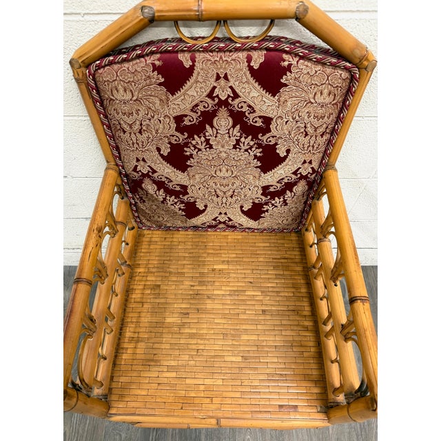 Antique Brighton Pavilion Style Bamboo Lounge Chair Armchair For Sale - Image 11 of 12