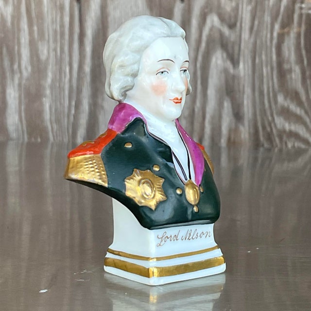 Traditional Vintage Regency Hand Painted Ceramic Figurine of Lord Nilson For Sale - Image 3 of 6
