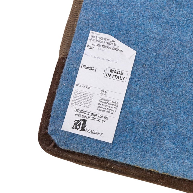 Brown Guido Faleschini for I4 Mariani Tucroma Mid Century Suede Leather King Platform Bed With Nightstands For Sale - Image 8 of 8