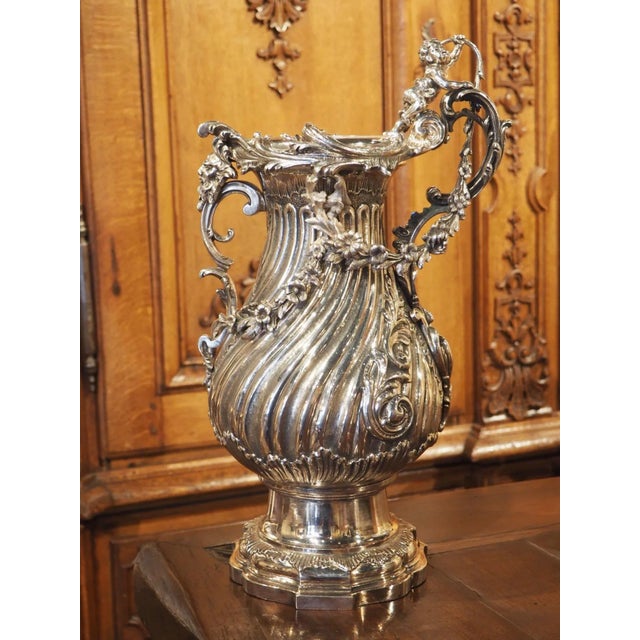 Antique Silvered Bronze Pitcher From France, Circa 1890 For Sale - Image 13 of 13