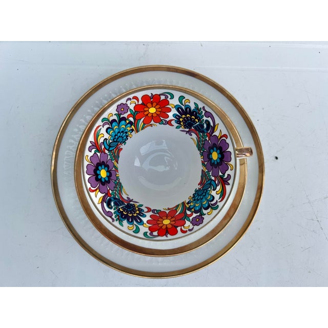 Mid 20th Century Mid 20th Century Winterling-Bavaria- Porcelain Dessert Plate Set 3 For Sale - Image 5 of 11