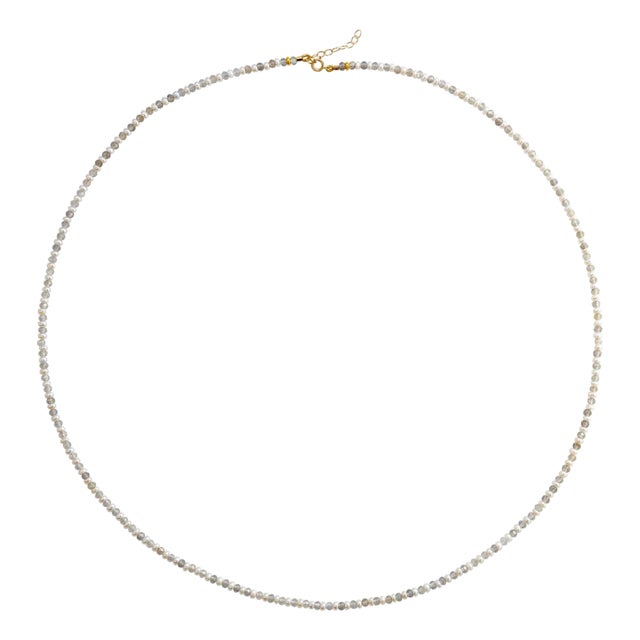 Lustra Tiny Pearl Labradorite Necklace For Sale