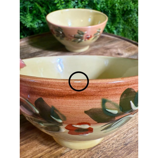 Vintage Hand-Painted French Ceramic Bowls For Sale In Baltimore - Image 6 of 7