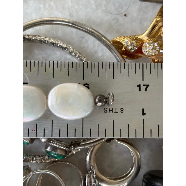 Contemporary Vintage Pearl Beaded and Sterling Silver Necklace For Sale - Image 3 of 5