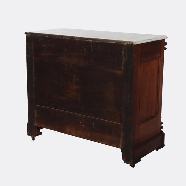 Antique Victorian Carved Rosewood 4-Drawer Marble Top Chest C1890 For Sale - Image 9 of 13