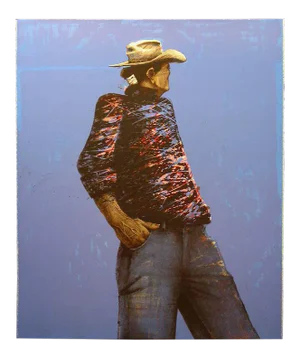 Late 20th Century "Navajo Cowboy" Contemporary Native American Lithograph Print by Ed Singer