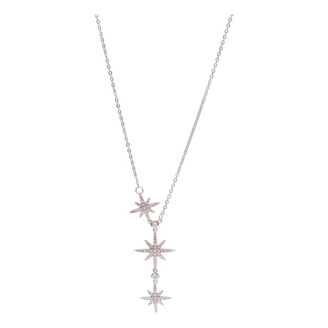 Celestial Cascade Silver Necklace For Sale