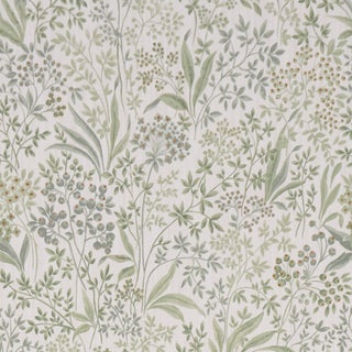 Sample - Boråstapeter Nocturne Fabric In Sage For Sale