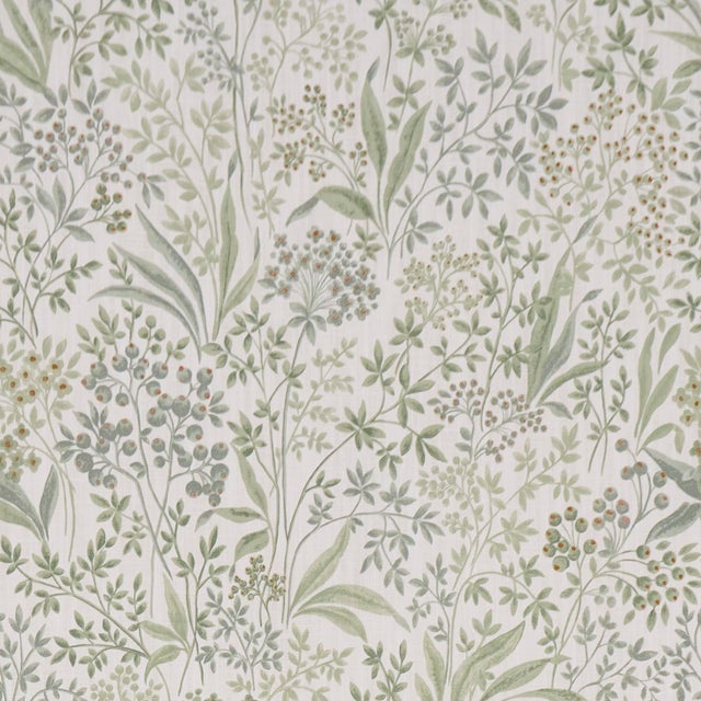 Sample - Boråstapeter Nocturne Fabric In Sage For Sale