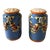 Vintage Blue Floral Ceramic Salt & Pepper Shakers For Sale