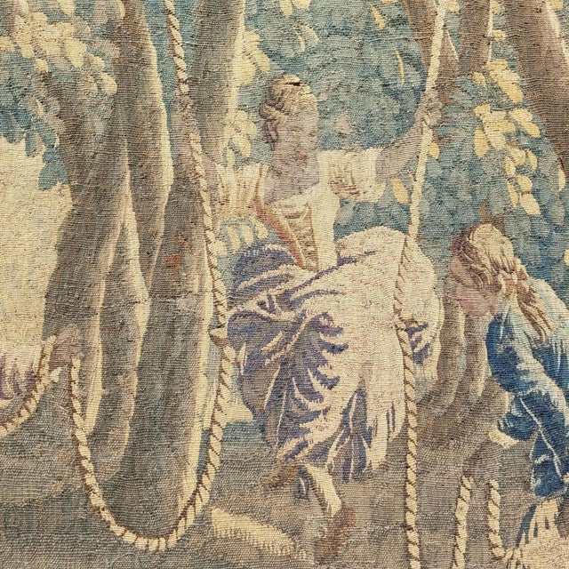Swing Wool Tapestry, Aubusson, 18th Century For Sale - Image 5 of 18