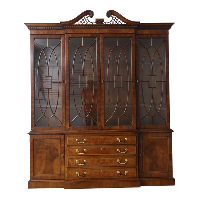 Henredon Aston Court Walnut Breakfront China Chairish