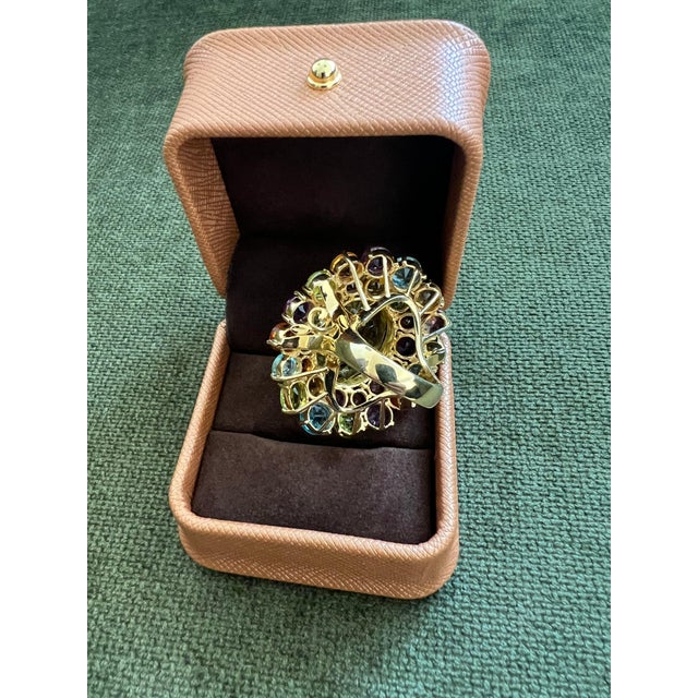 Bochic “Orient” Vintage Amethyst, Lemon Quartz & Citrine Ring Set In 18K Gold & For Sale - Image 13 of 15