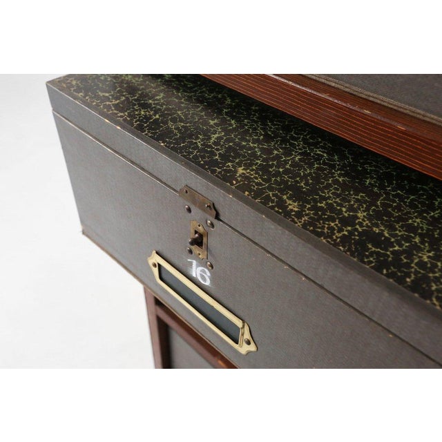 Industrial Filing Cabinet in Wood, Belgium, 1920s For Sale - Image 9 of 13