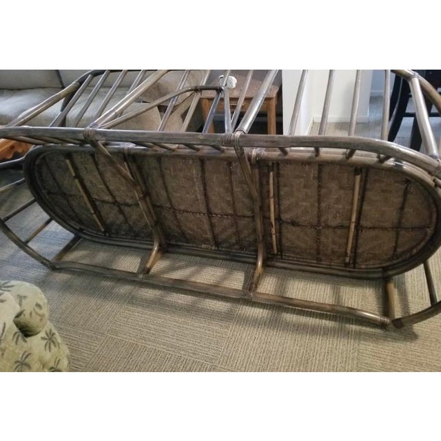 Mid 20th Century Mid 20th Century McGuire Style Rattan Bamboo Style Sofa Rattan For Sale - Image 5 of 8