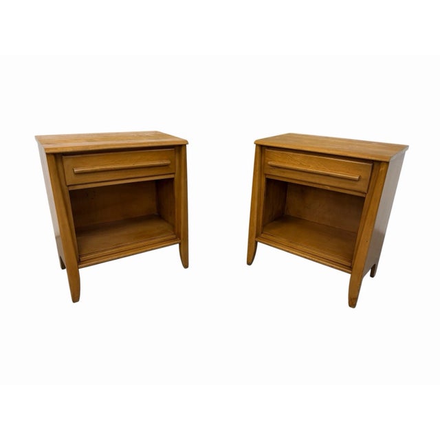 Mid 20th Century Mid-Century Modern Heywood Wakefield Style Nightstands - Set of 2 For Sale - Image 5 of 8