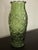 Vintage 1960s Century Small Avocado Green Pressed Glass Vase For Sale - Image 10 of 12