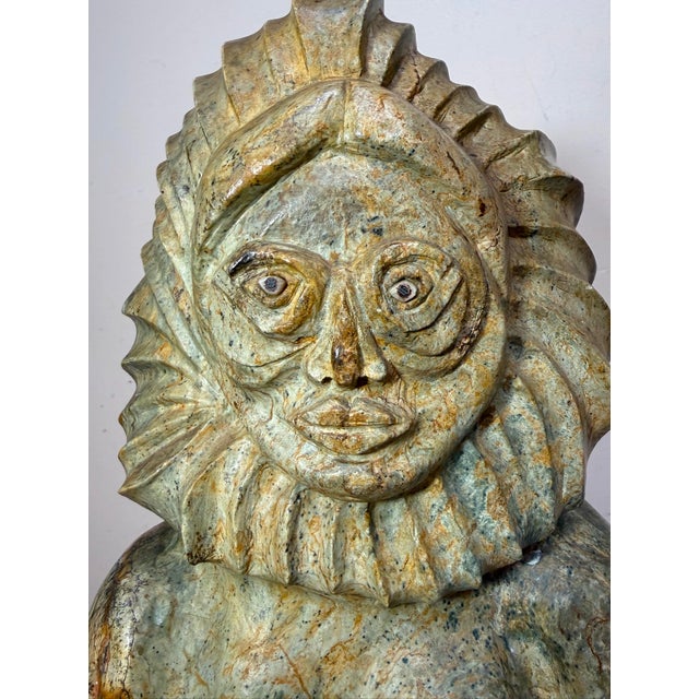 1980s Gigantic Carved Christensen Soapstone Stone Eskimo Inuit Canadian Art Sculpture For Sale - Image 4 of 18